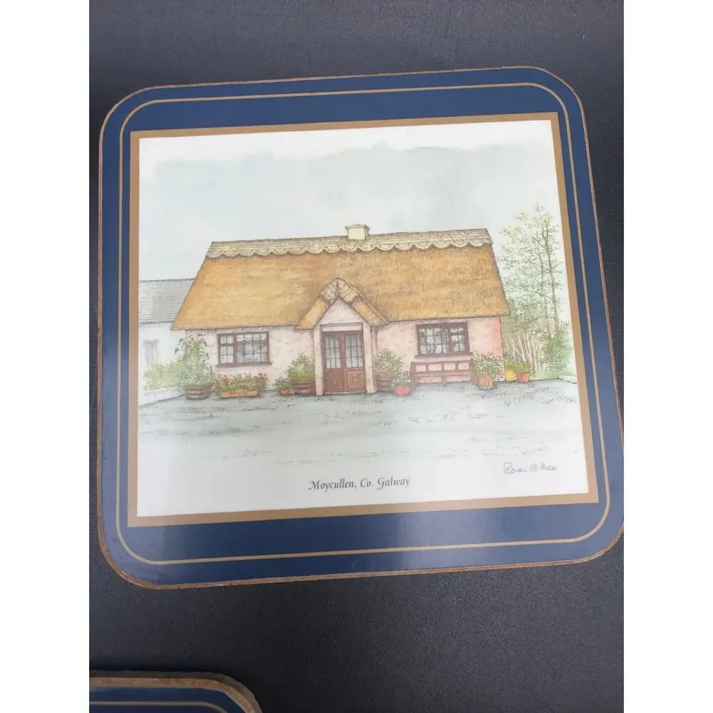 Vintage 1993 Pimpernel Irish Heritage Coasters Set 5 Roisin O’Shea Cork Back